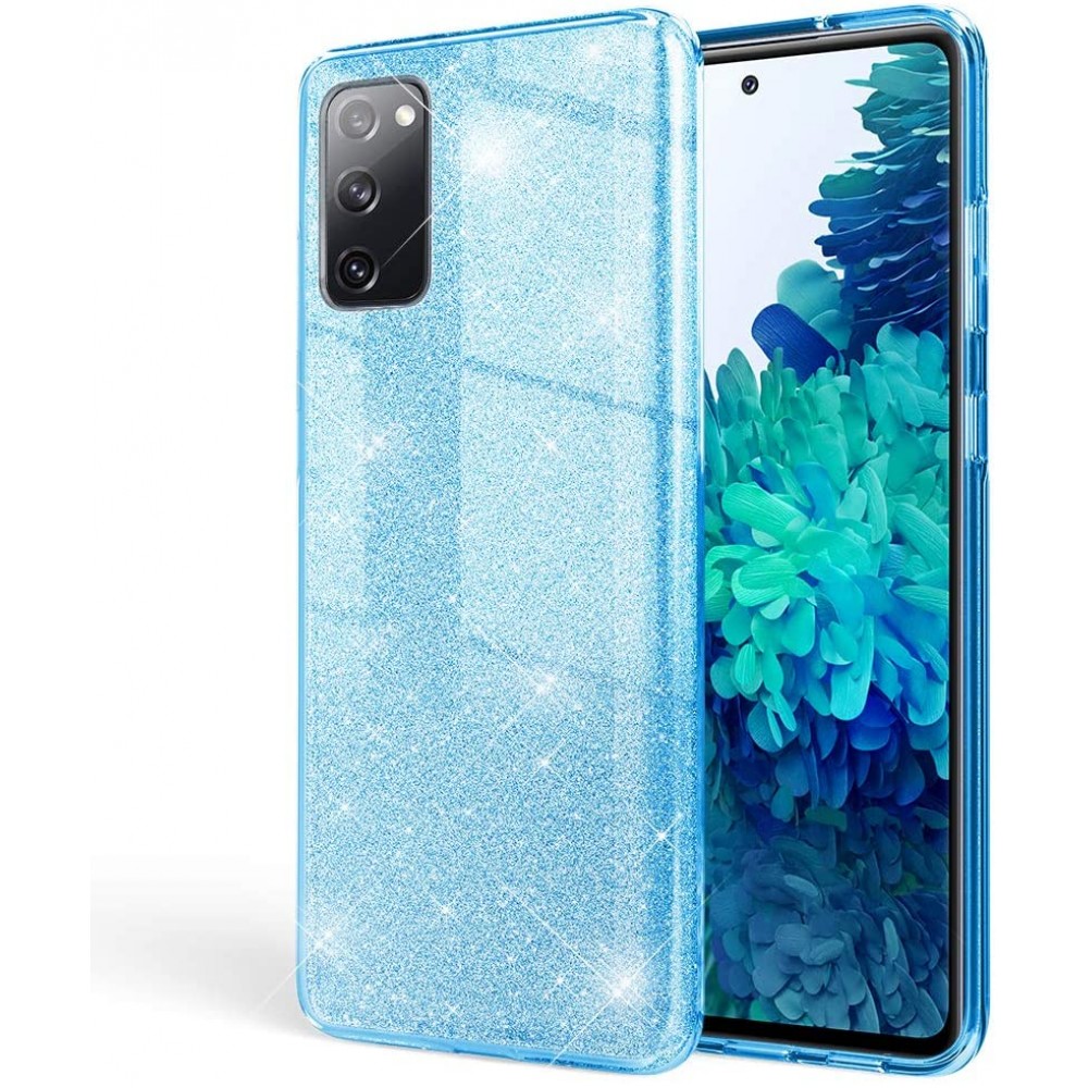 Θήκη Samsung Galaxy S21 5G Glitter Shine Cover Hard -Light Blue Θήκες Smartphone
