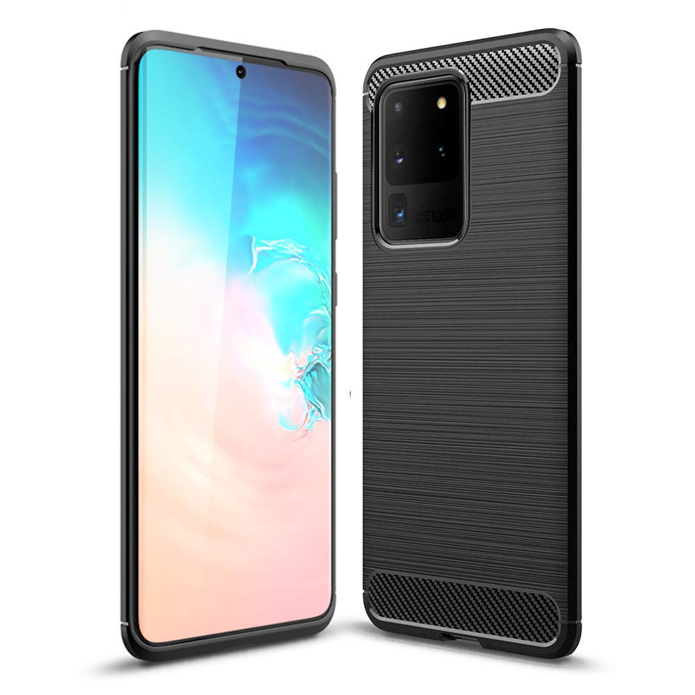 Θήκη Σιλικόνης Carbon Look Για Samsung Galaxy S20 Ultra –Μαύρο Θήκες Galaxy S20 Ultra