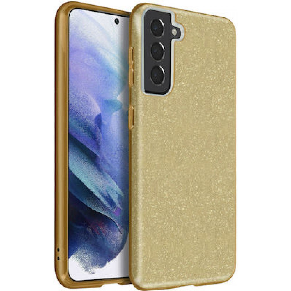 Θήκη Samsung Galaxy S22 Plus Glitter Shine Cover Hard -Χρυσή Θήκες Galaxy S22 Plus