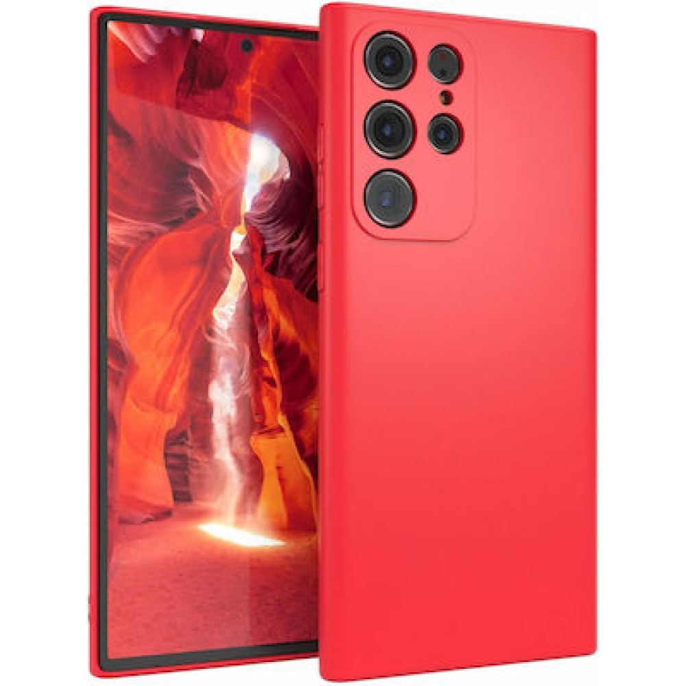 Θήκη Samsung Galaxy S22 Ultra Σιλικόνης Soft Liquid Tpu -Red Θήκες Galaxy S22 Ultra