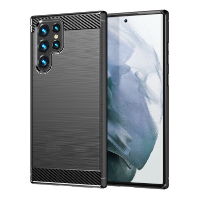 Θήκη Samsung Galaxy S23 Ultra Ανθεκτική Θήκη Black TPU Carbon Rugged Armor Case
