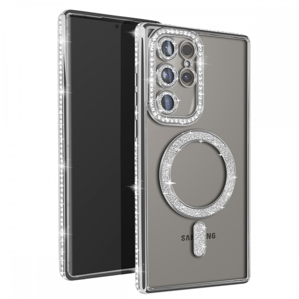 Θήκη Samsung Galaxy S25 Ultra Back Cover Electro Magsafe Bling -Ασημί Θήκες Smartphone