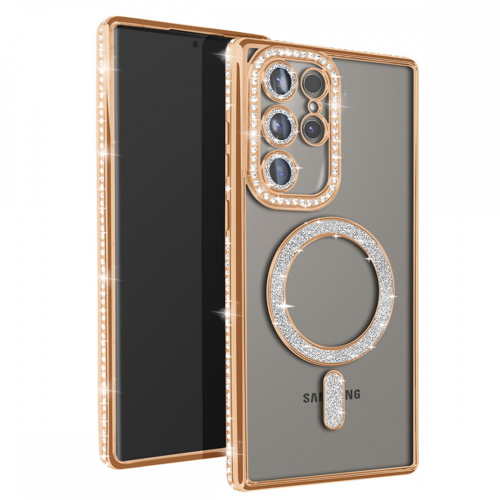 Θήκη Samsung Galaxy S25 Ultra Back Cover Electro Magsafe Bling -Χρυσό Θήκες Smartphone