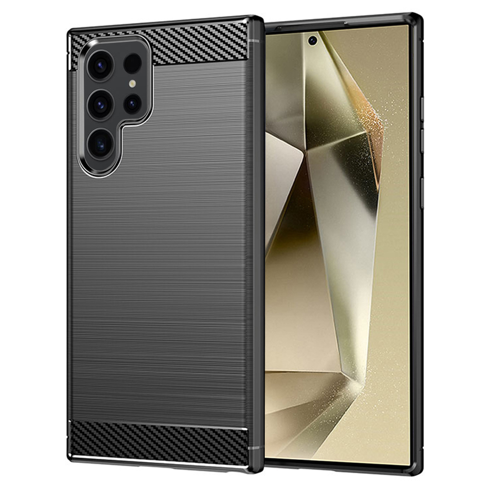 Θήκη Σιλικόνης Carbon Look Για Samsung Galaxy S25 Ultra –Μαύρο Θήκες Smartphone