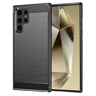 Θήκη Σιλικόνης Carbon Look Για Samsung Galaxy S25 Ultra –Μαύρο