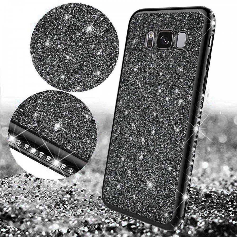 Θήκη Samsung Galaxy S8 Plus Forcell Με Strass και Glitter Shine Cover Hard Case -Black Θήκες Galaxy S8 Plus