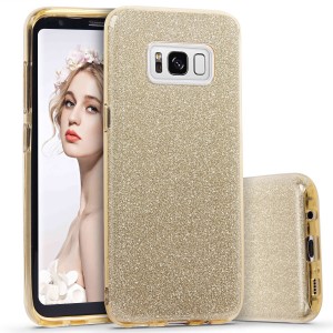 Θήκη Samsung Galaxy S8 Glitter Shine Cover Hard Case  -Χρυσό Θήκες Smartphone