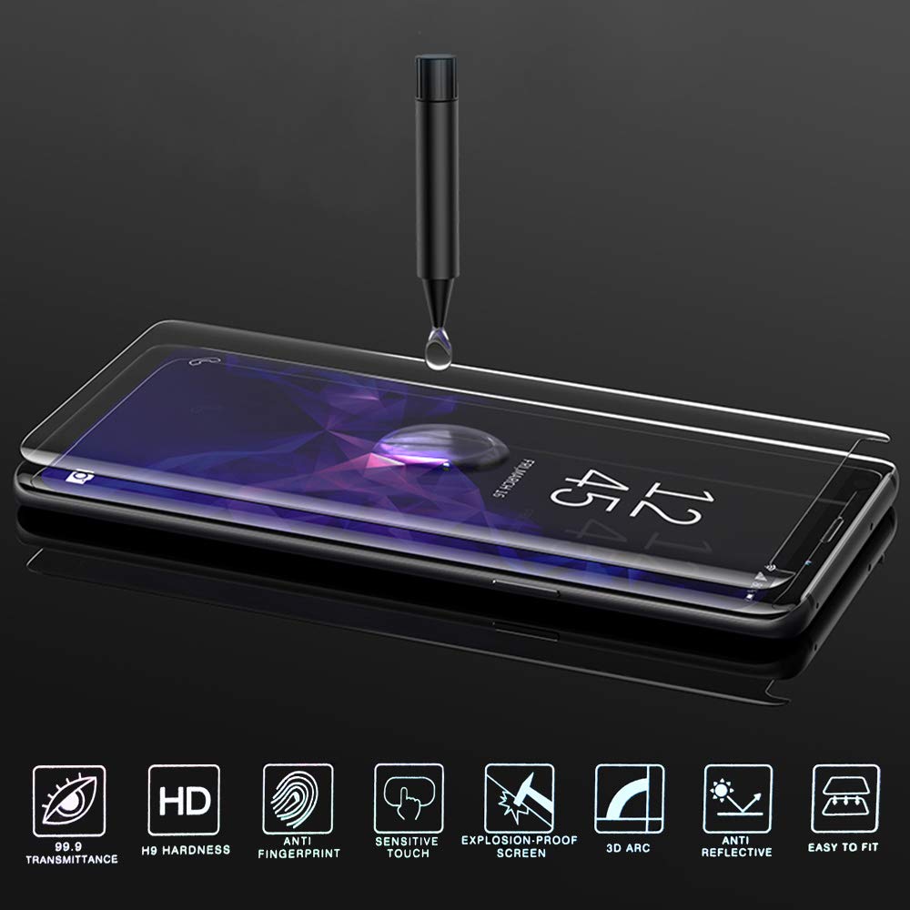 Samsung Galaxy S8 Curved Liquid UV Tempered Glass With UV NanoScale Light Προστασία οθόνης