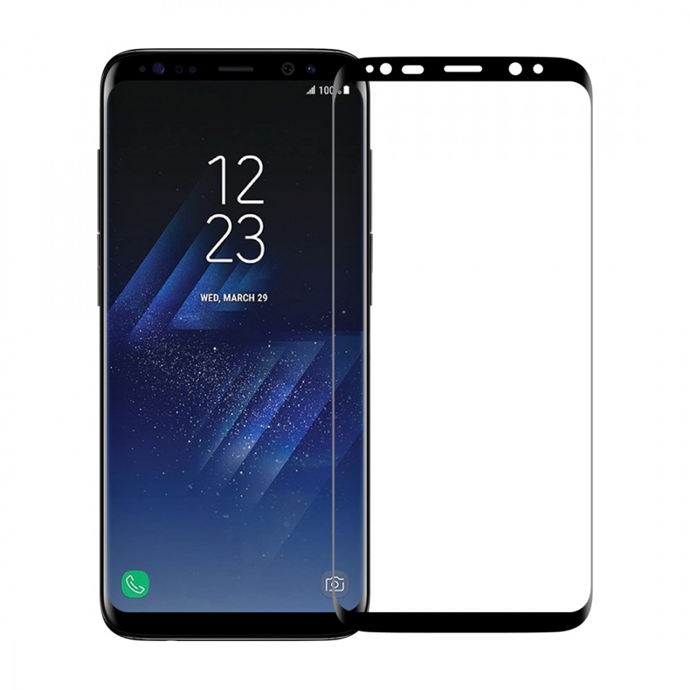 Samsung Galaxy S8 Full Face Curved 3D Αντιχαρακτικό Γυαλί 9H Tempered Glass-Μαύρο Προστασία οθόνης
