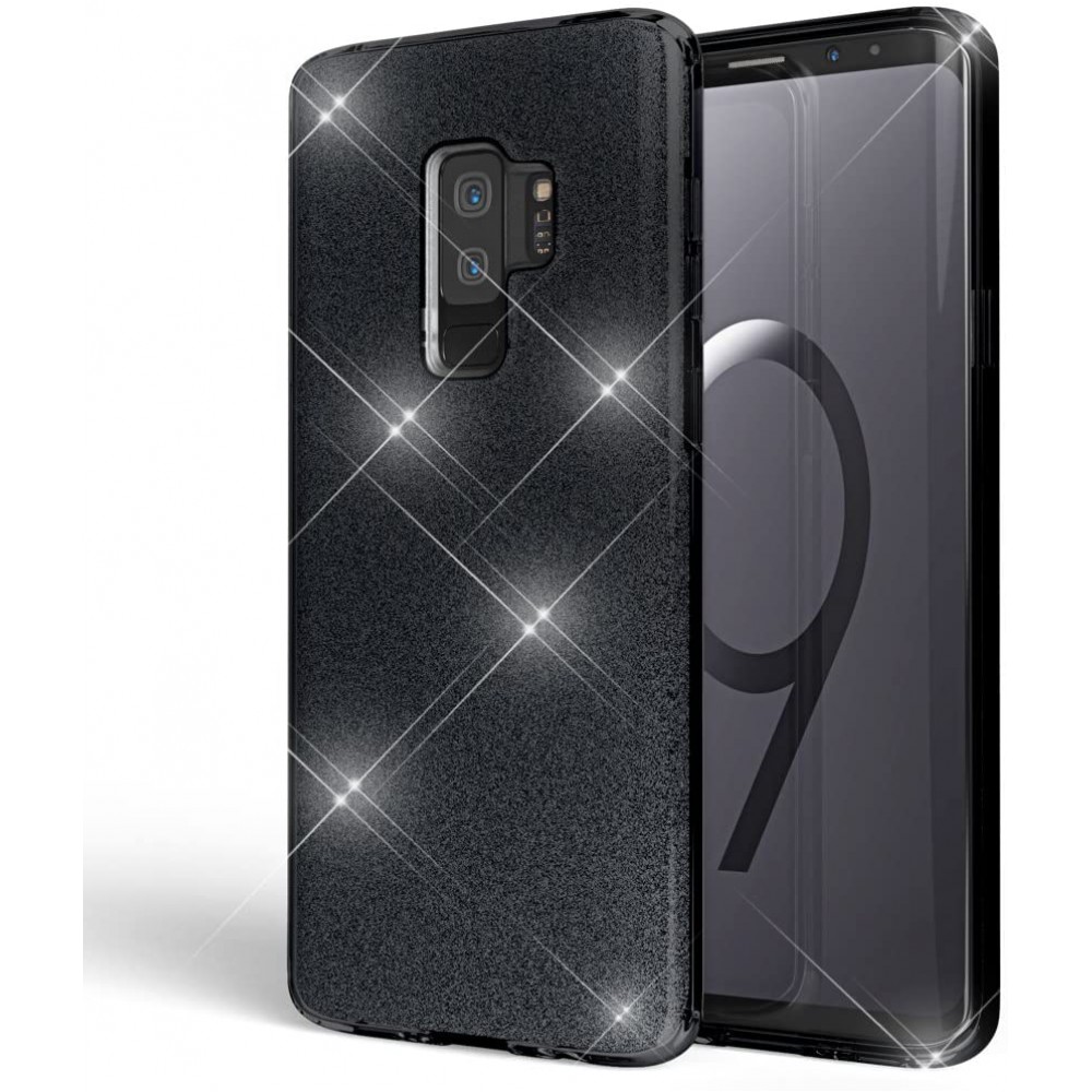 Θήκη Samsung Galaxy S9 Plus Glitter Shine Cover Hard -Black Θήκες Smartphone