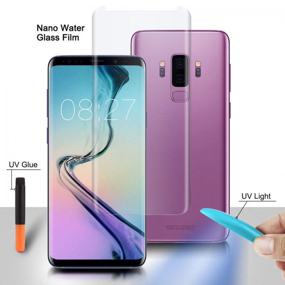 Samsung Galaxy S9 Plus Curved Liquid UV Tempered Glass With UV NanoScale Light Προστασία οθόνης