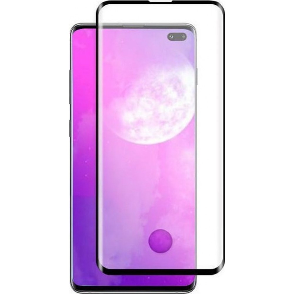 Samsung Galaxy S10 Plus Full Face Tempered glass with fingerprint unlock / Αντιχαρακτικό Γυαλί Πλήρους Οθόνης με Αναγνώριση δακτυλικού αποτυπώματος 3D Μαύρο Προστασία οθόνης