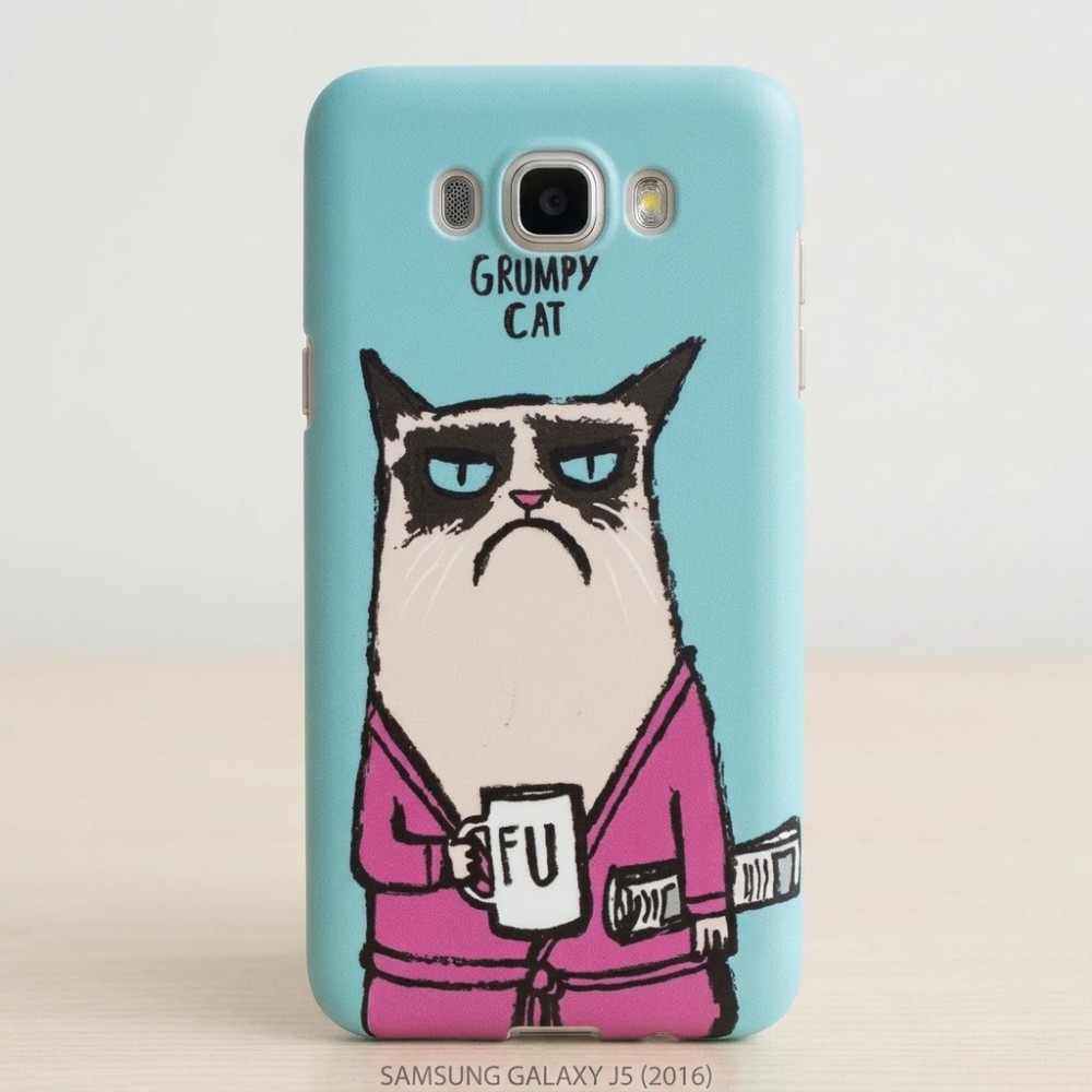 Θήκη Samsung Galaxy J5 2016 Soft tpu back case Grumpy Cat - Blue Θήκες Smartphone