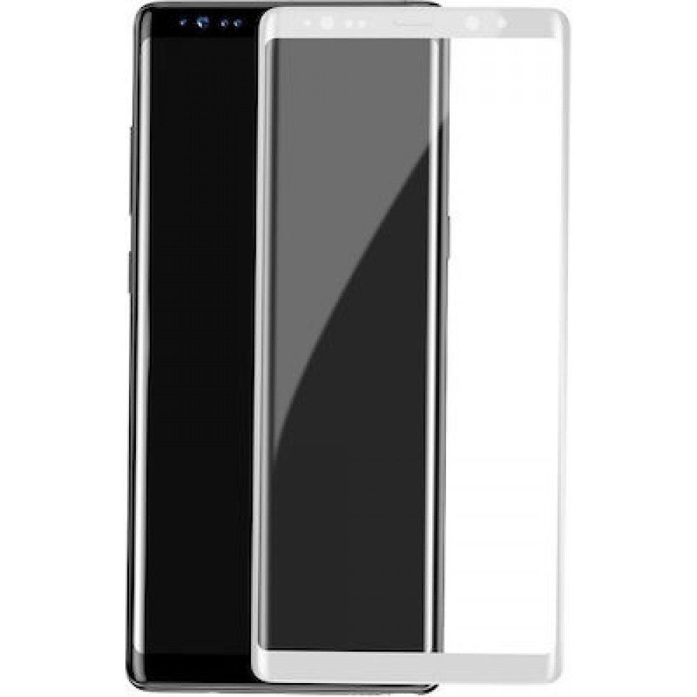 Samsung Galaxy Note 8 Full Face Tempered glass / Αντιχαρακτικό Γυαλί 3D -Άσπρο Προστασία οθόνης