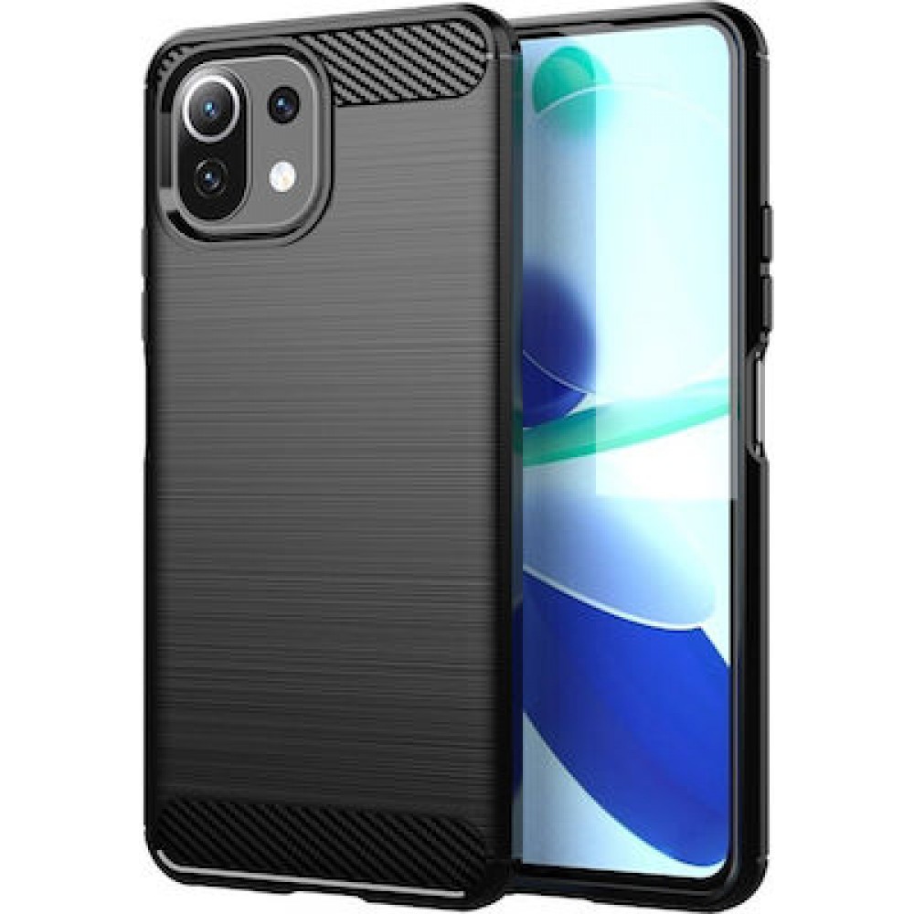 Θήκη Σιλικόνης Carbon Look Για Xiaomi Mi 11 Lite 4G / 5G –Μαύρο Θήκες Xiaomi Mi 11 Lite 4G / 5G