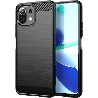 Θήκη Σιλικόνης Carbon Look Για Xiaomi Mi 11 Lite 4G / 5G –Μαύρο