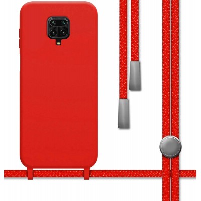 Θήκη Xiaomi Redmi Note 9  Cover Hard Case με Λουράκι Κορδόνι Λαιμού -Κόκκινο