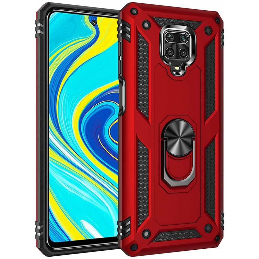 Θήκη Xiaomi Redmi Note 9 Pro / Note 9s / Note 9 Pro Max Rugged Armor Cover -Σκούρο Κόκκινο Θήκες Smartphone