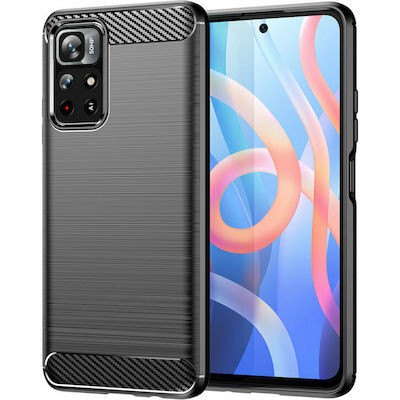Θήκη Σιλικόνης Carbon Look Για Xiaomi Redmi Note 11 Pro / Note 11 Pro 5G / Poco X4 Pro 5G –Μαύρο