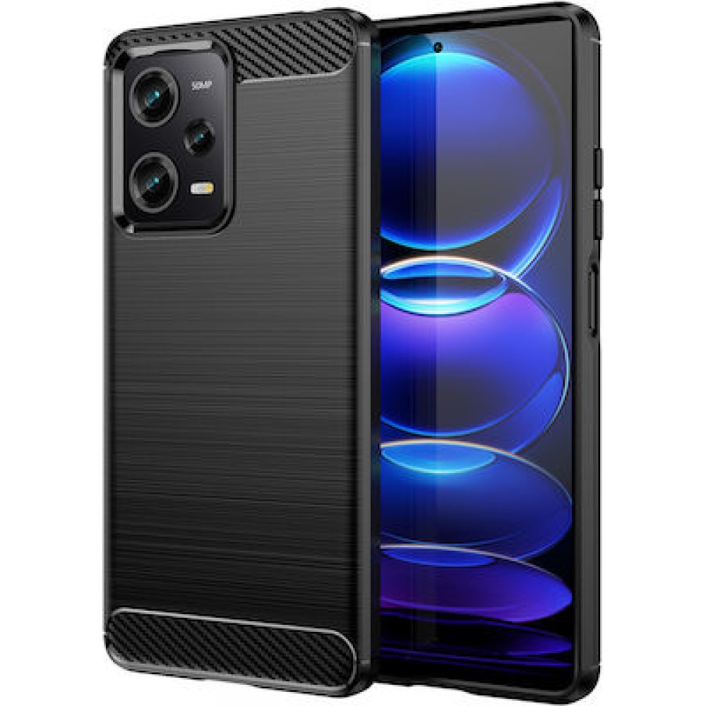 Θήκη Σιλικόνης Carbon Look Για Xiaomi Redmi Note 12 Pro 5G / Poco X5 Pro –Μαύρο Θήκες Xiaomi Redmi Note 12 Pro 5G 
