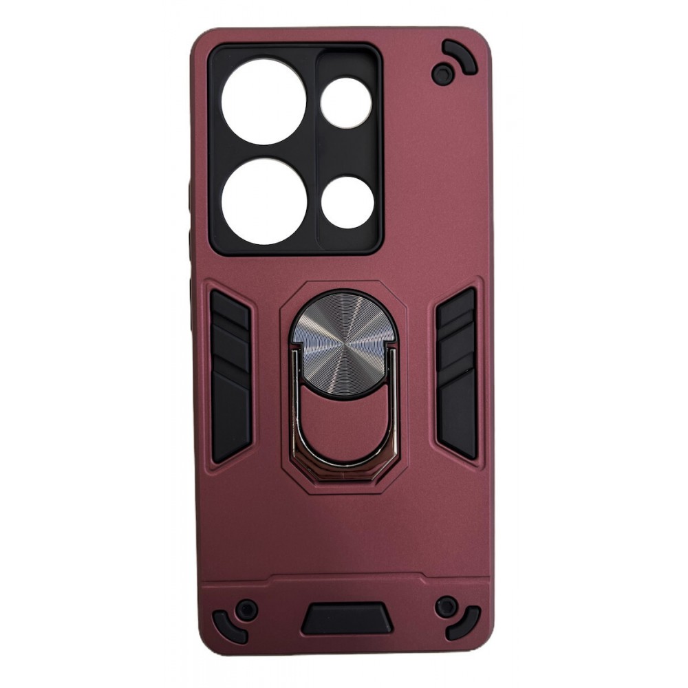 Θήκη Xiaomi Redmi Note 13 5G Hybrid Shockproof Armor Case Stand Metal Ring -Μπορντό Θήκες Smartphone
