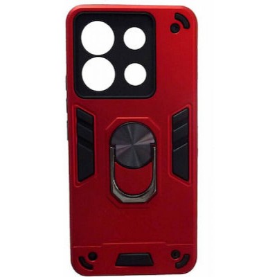 Θήκη Xiaomi Redmi Note 13 Pro 5G / Poco X6 5G Hybrid Shockproof Armor Case Stand Metal Ring -Κόκκινο