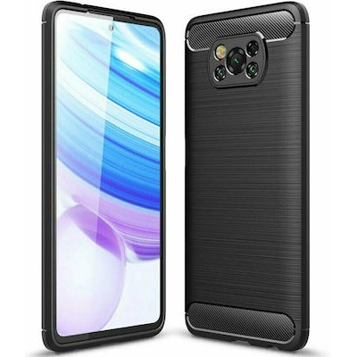Θήκη Σιλικόνης Carbon Look Για Xiaomi Poco X3 / Poco X3 NFC / Poco X3 Pro –Μαύρο