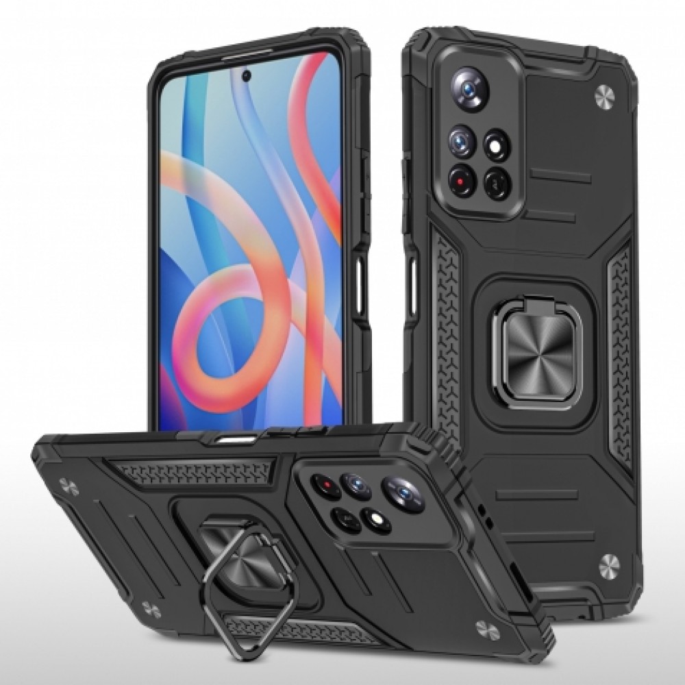 Θήκη Xiaomi Redmi 9C / Redmi 10A με σταντ Magnetic Armor TPU + PC Holder Phone - Μαύρο Θήκες Xiaomi Redmi 9C / Redmi 10A