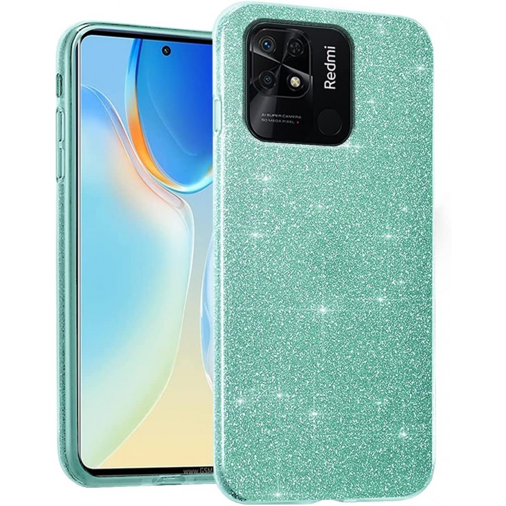 Θήκη Xiaomi Redmi 10C / Poco C40 Glitter Shine Cover Hard -Πράσινο Θήκες Xiaomi Redmi 10C / Poco C40