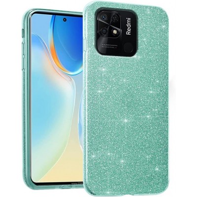 Θήκη Xiaomi Redmi 10C / Poco C40 Glitter Shine Cover Hard -Πράσινο