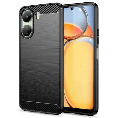 Θήκη Σιλικόνης Carbon Look Για Xiaomi Redmi 13C 4G & 5G / Poco C65 –Μαύρο