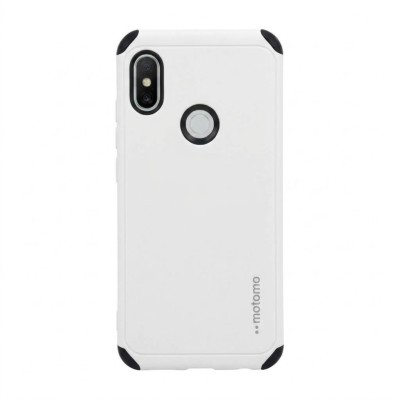 Θήκη Xiaomi Redmi Note 6 Pro Motomo Tough Armor Back Cover Υβριδική κατασκευή  -White 