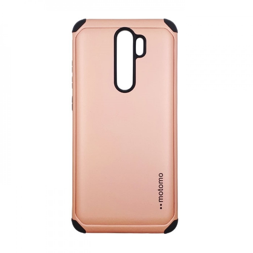 Θήκη Xiaomi Redmi 9 Motomo Back Cover Υβριδική κατασκευή  -Ροζ Χρυσό Θήκες Smartphone