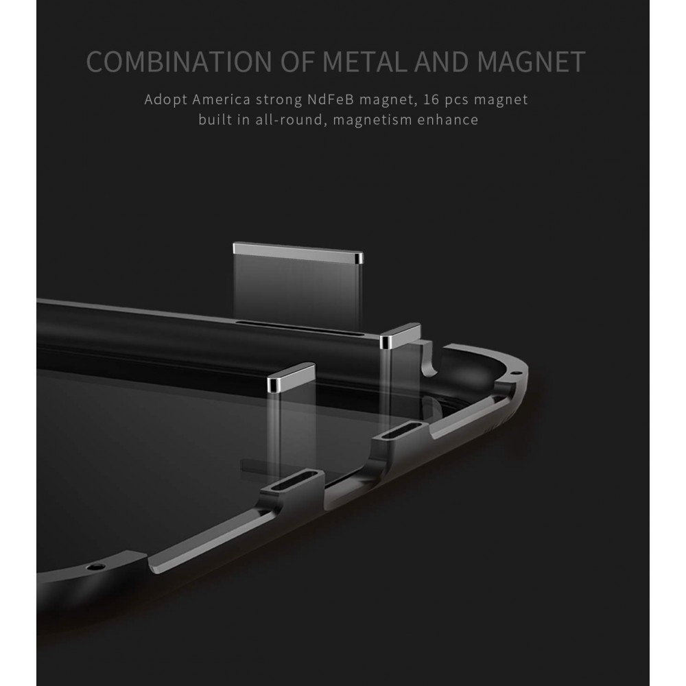 Xiaomi Redmi Note 6 Pro Μαγνητική Μεταλλική Θήκη Detachable Metal Frame με Πίσω Όψη από Tempered Glass Μαύρη Διάφανη Θήκες Smartphone