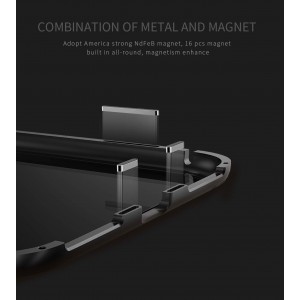 Xiaomi Redmi Note 6 Pro Μαγνητική Μεταλλική Θήκη Detachable Metal Frame με Πίσω Όψη από Tempered Glass Μαύρη Διάφανη Θήκες Smartphone