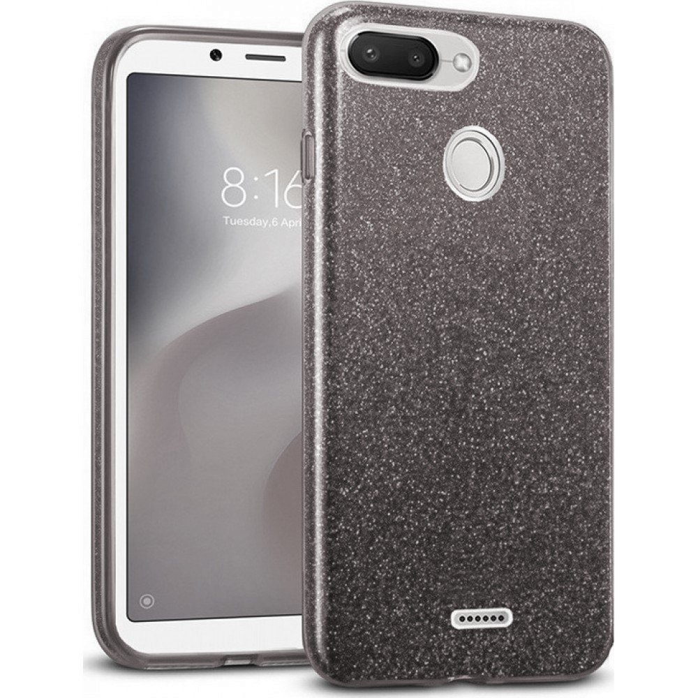 Θήκη Xiaomi Redmi 6 / 6A Σιλικόνης Glitter Shine Cover Hard -Black Θήκες Smartphone