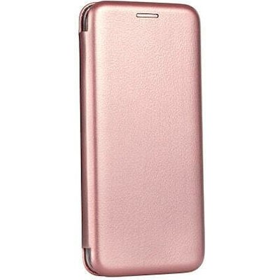 Θήκη Samsung Galaxy J6 2018 Soft TPU&PU Leather Flip Βιβλίο Smart Magnet Elegance -Χρυσό Ροζ